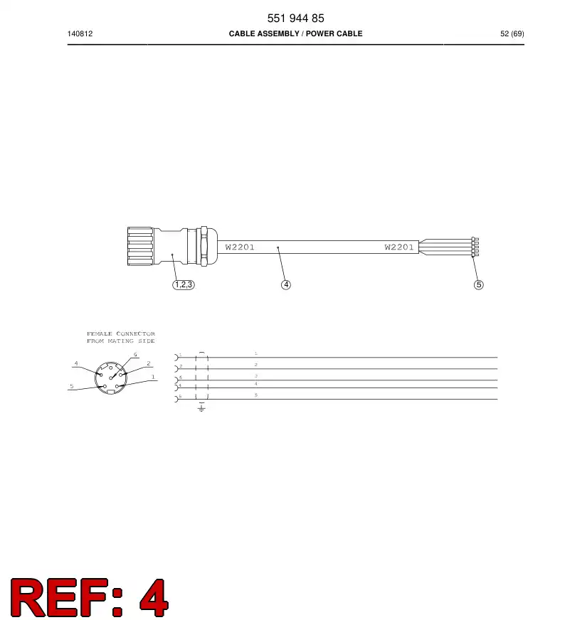 88174449b 881 744 49b Cable - Sandvik Technical Drawing
