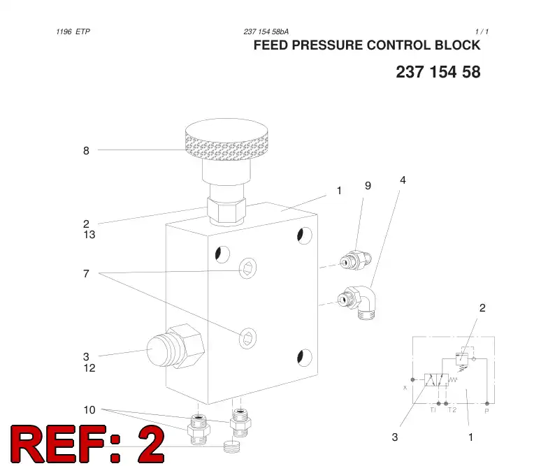 88177889 881 778 89 PRESSURE RELIEF VALVE ASSY - Sandvik Technical Drawing