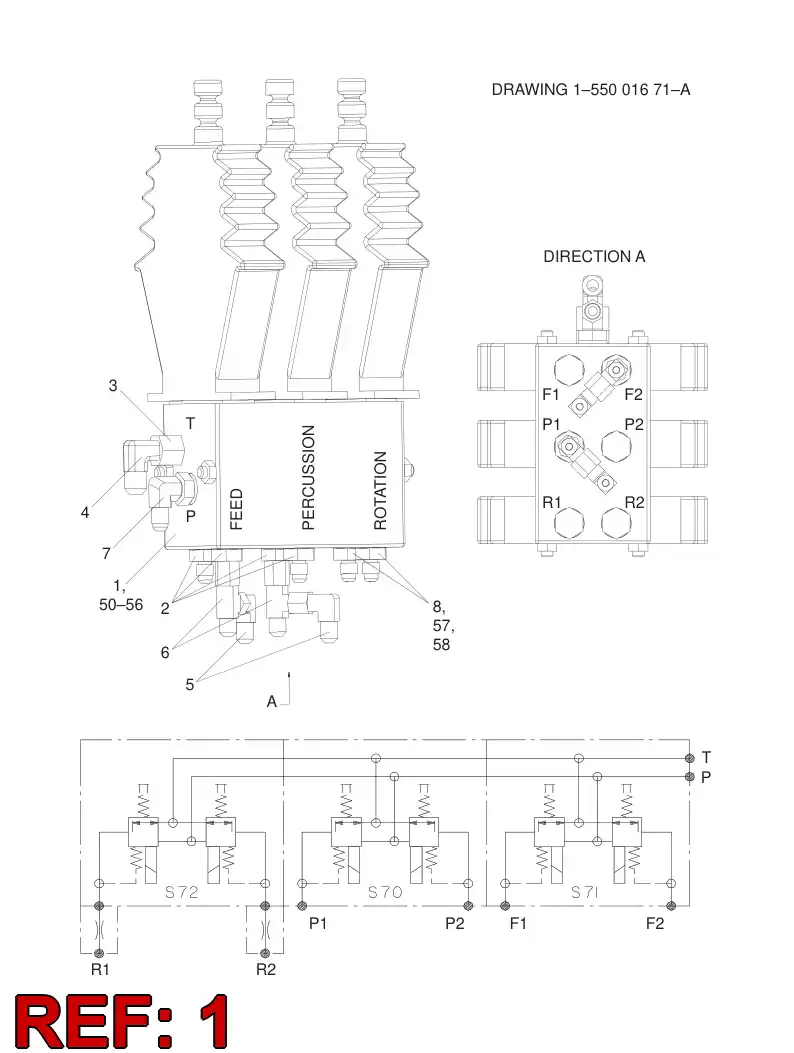 88178079 881 780 79 PILOT CONTROL VALVE - Sandvik Technical Drawing