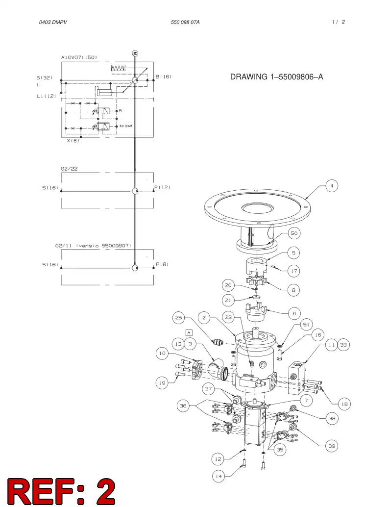 88185639 881 856 39 PISTON PUMP - Sandvik Technical Drawing