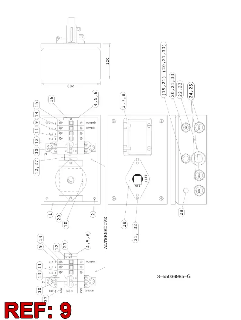 88188009 881 880 09 CIRCUIT BREAKER - Sandvik Technical Drawing