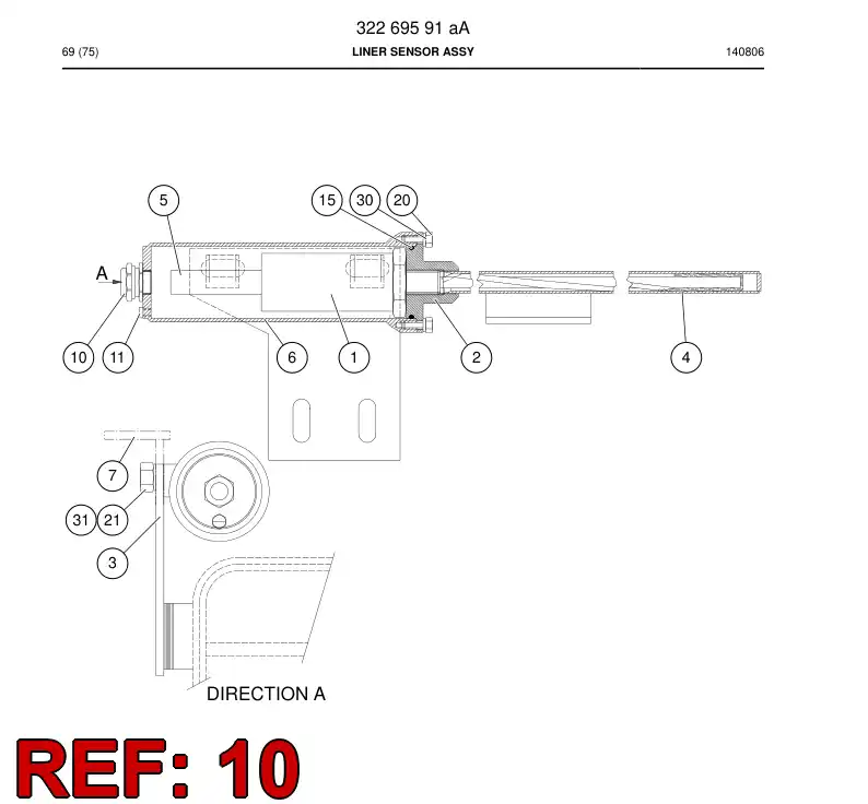 88189419 881 894 19 PRENSAESTOPAS, CABLE - Sandvik Technical Drawing