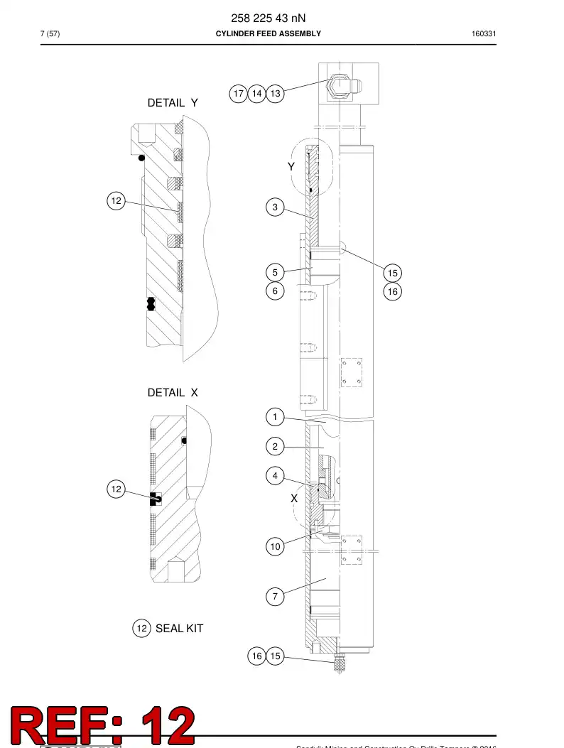 88189709b 881 897 09b Seal Kit - Sandvik Technical Drawing