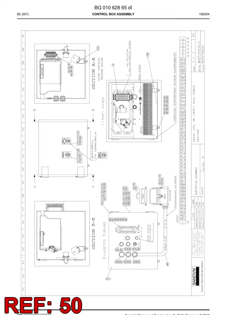 88211059a 882 110 59a PRENSAESTOPAS, CABLE - Sandvik Technical Drawing