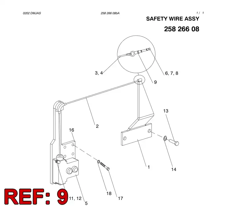 88212629 882 126 29 CABLE SUPPORT - Sandvik Technical Drawing