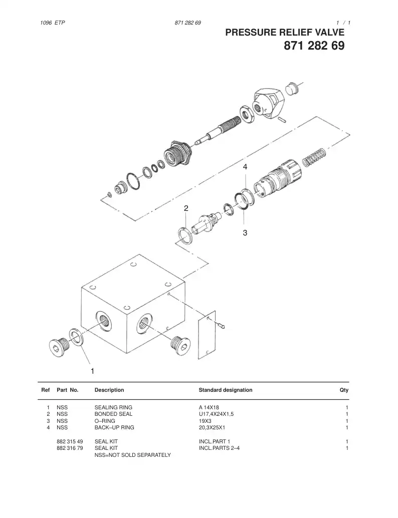 88231679 882 316 79 SEAL KIT - Sandvik Technical Drawing