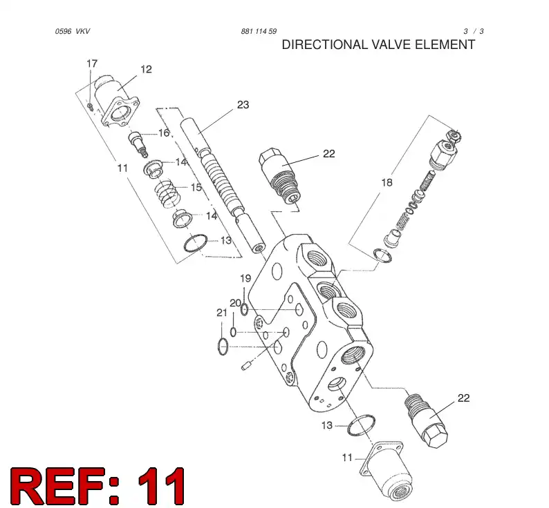88231959 882 319 59 HYDRAULICAL OPERATION ASSY - Sandvik Technical Drawing