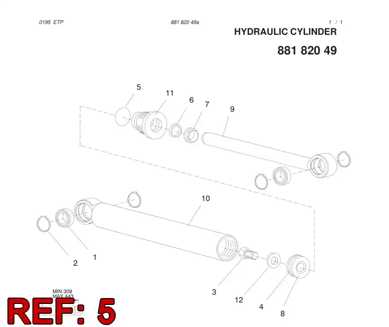 88250599 882 505 99 O-RING - Sandvik Technical Drawing