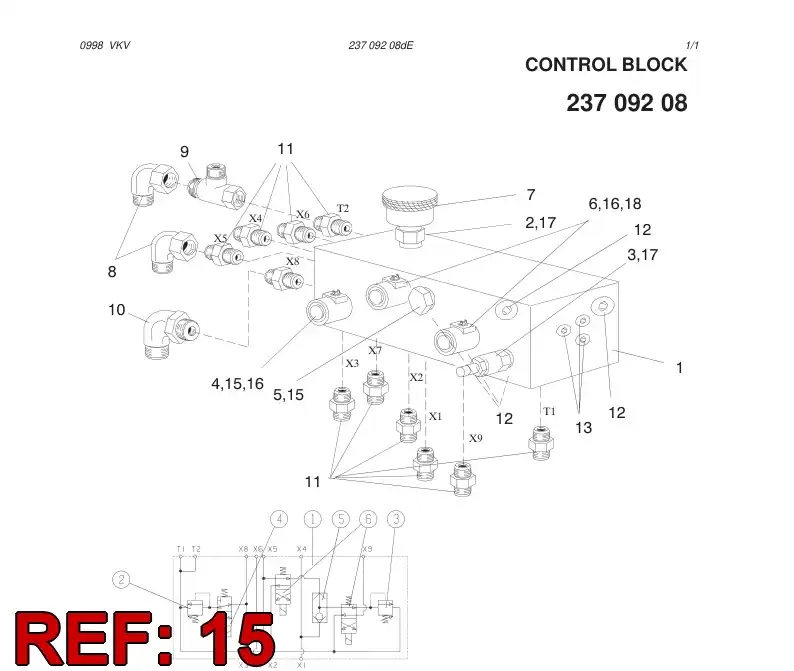 88253239 882 532 39 SEAL KIT FOR SHUTTLE VALVE CARTRIDGE - Sandvik Technical Drawing