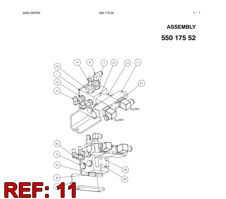 88253649 882 536 49 DIRECTIONAL CONTROL VALVE ASSY - Sandvik Technical Drawing