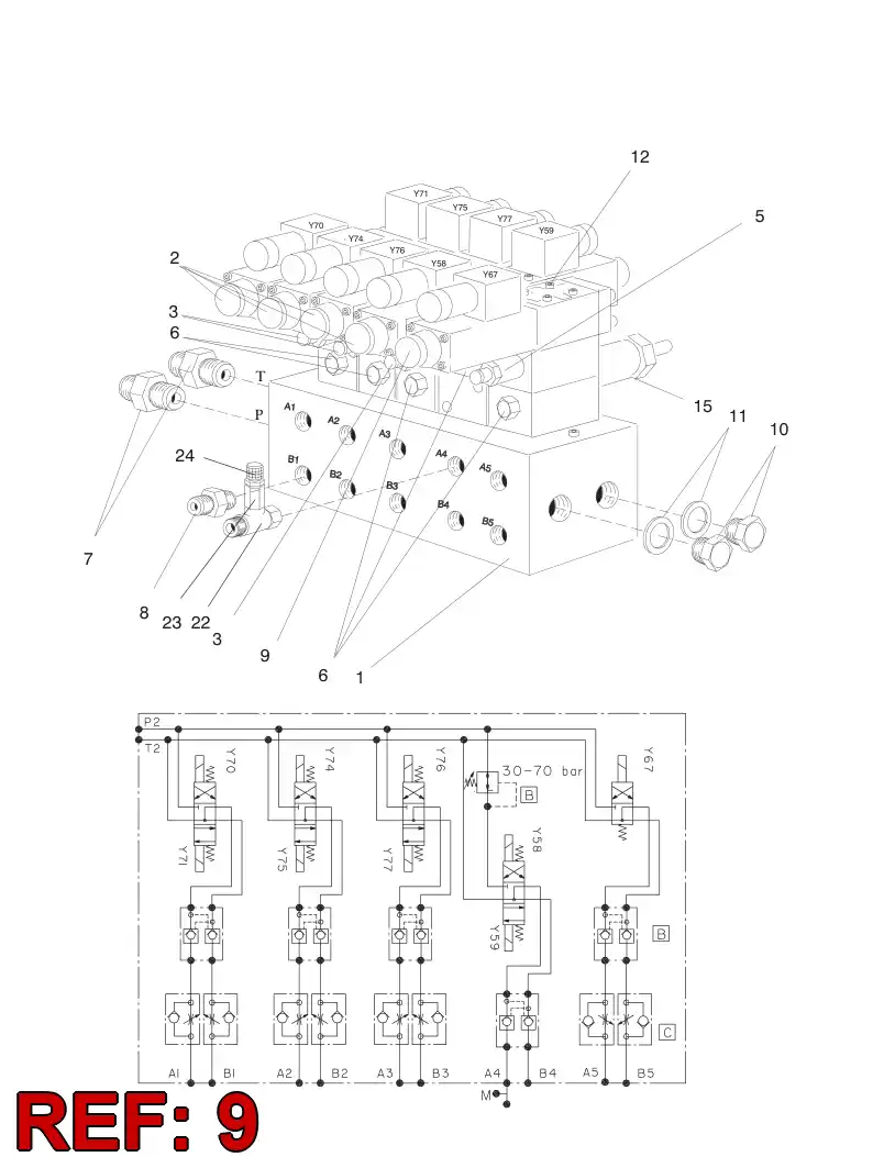 88253779 882 537 79 Valve, Directional - Sandvik Technical Drawing