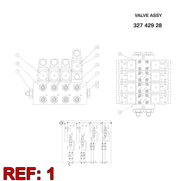 88253809 882 538 09 BASE PLATE (4) - Sandvik Technical Drawing