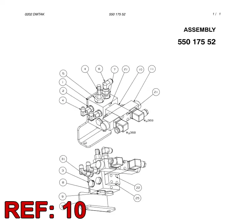 88254409 882 544 09 Double pilot operated check valve - Sandvik Technical Drawing