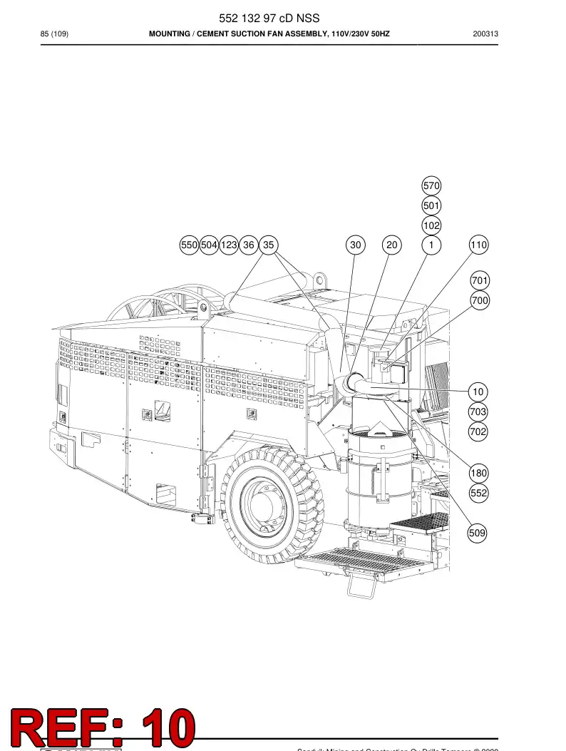 88255669d 882 556 69d Flue gas extractor - Sandvik Technical Drawing