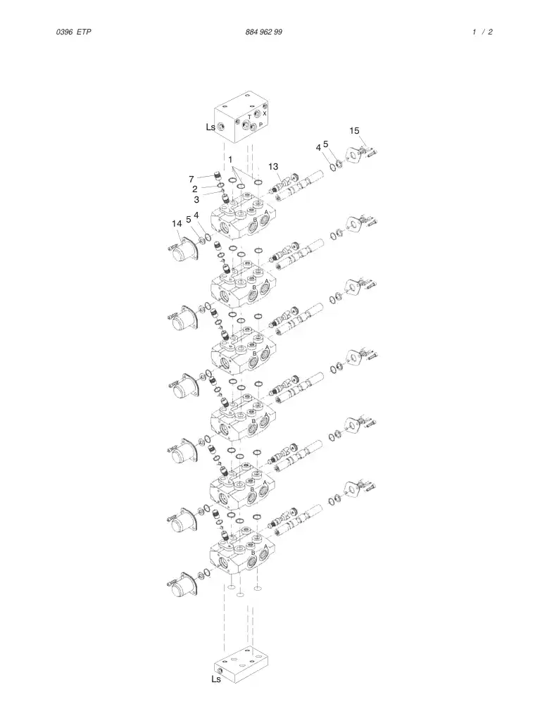 88261409 882 614 09 Valve, Check, Double - Sandvik Technical Drawing