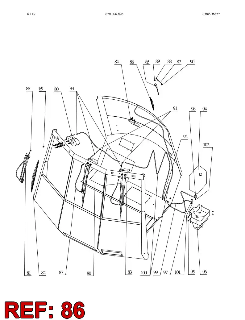 88266929 882 669 29 Blade, Wiper - Sandvik Technical Drawing