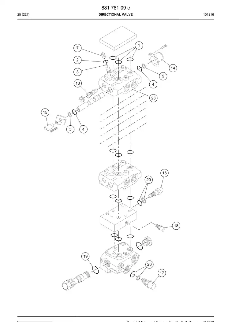 88287409a 882 874 09a Valve, Check - Sandvik Technical Drawing