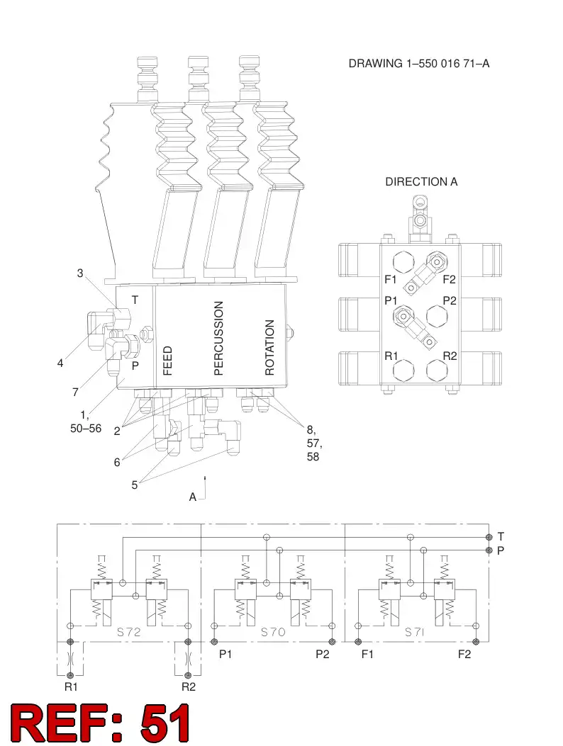 88288549 882 885 49 HOLDING SOLENOID - Sandvik Technical Drawing