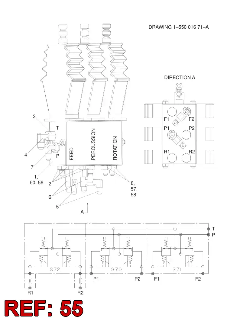 88289019 882 890 19 PILOT VALVE ASSY OF PERCUSSION - Sandvik Technical Drawing