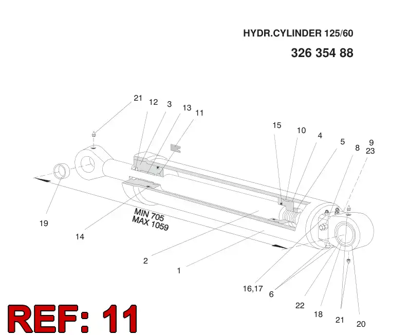 88323399 883 233 99 Seal, U - Sandvik Technical Drawing