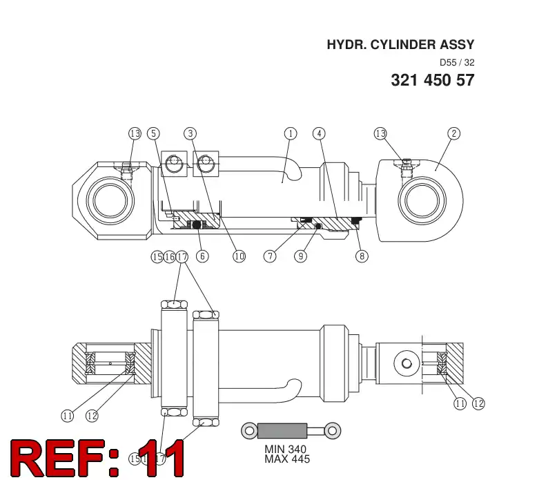 88334999 883 349 99 SPHERICAL PLAIN BEARING - Sandvik Technical Drawing