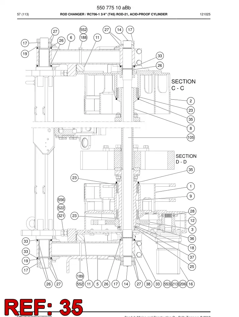 88341999 883 419 99 Seal, V - Sandvik Technical Drawing