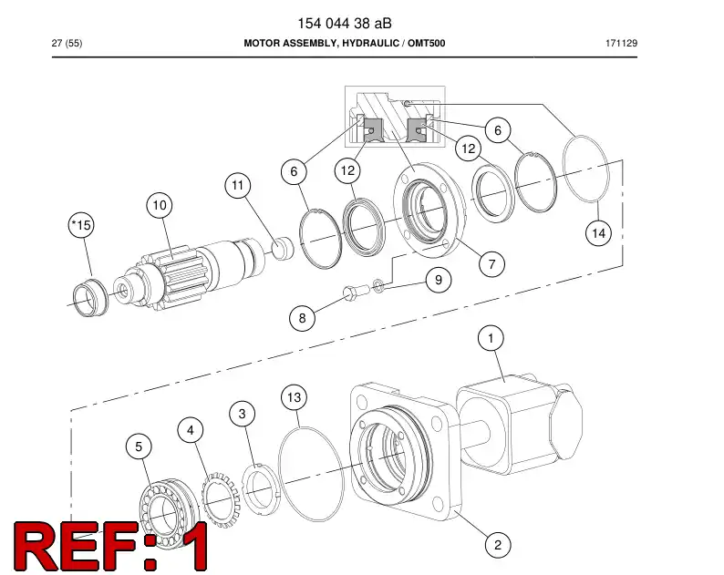 88345109a 883 451 09a Hydraulic Motor, Gerotor - Sandvik Technical Drawing