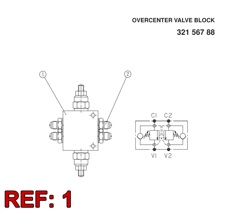 88366329 883 663 29 DOUBLE OVERCENTER VALVE - Sandvik Technical Drawing