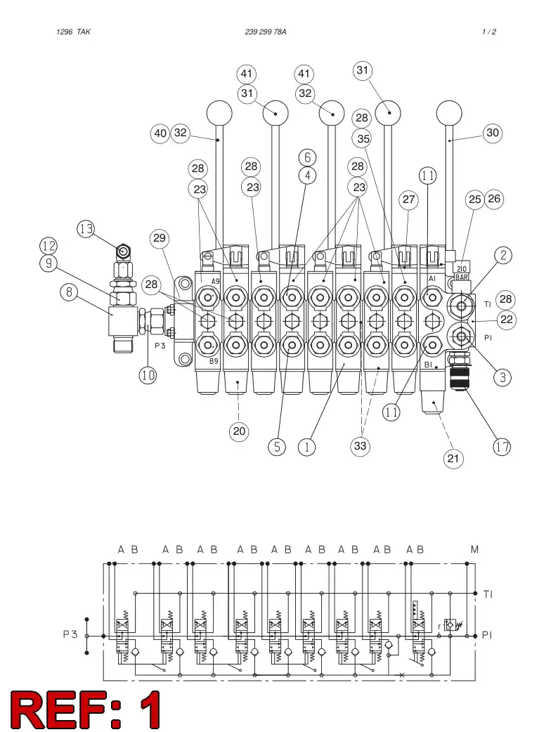 88393949 883 939 49 DIRECTIONAL CONTROL VALVE - Sandvik Technical Drawing