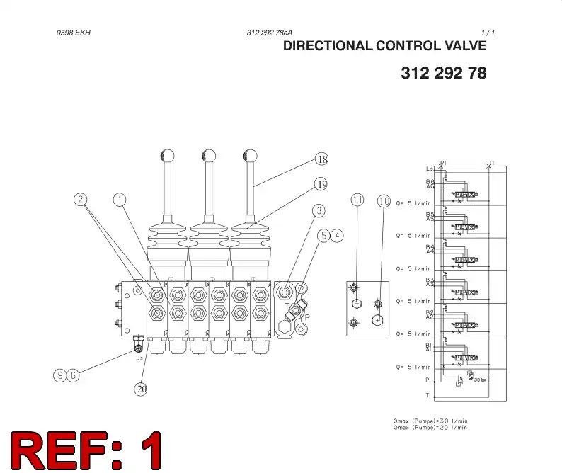 88394419 883 944 19 DIRECTIONAL CONTROL VALVE - Sandvik Technical Drawing