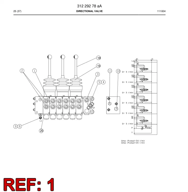 88394419a 883 944 19a DIRECTIONAL VALVE - Sandvik Technical Drawing
