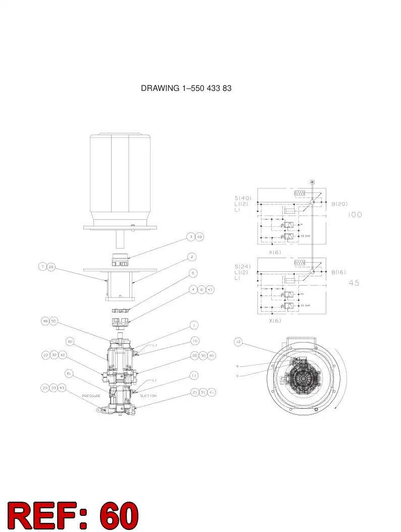 88401869 884 018 69 PISTON PUMP - Sandvik Technical Drawing