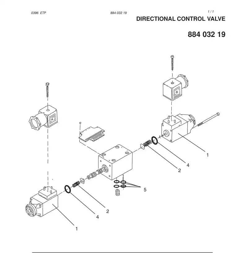 88403219 884 032 19 DIRECTIONAL VALVE - Sandvik Technical Drawing