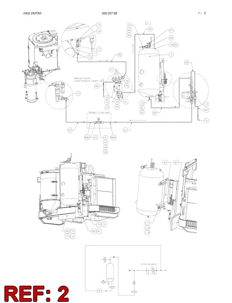 88411229 884 112 29 WATER TANK - Sandvik Technical Drawing