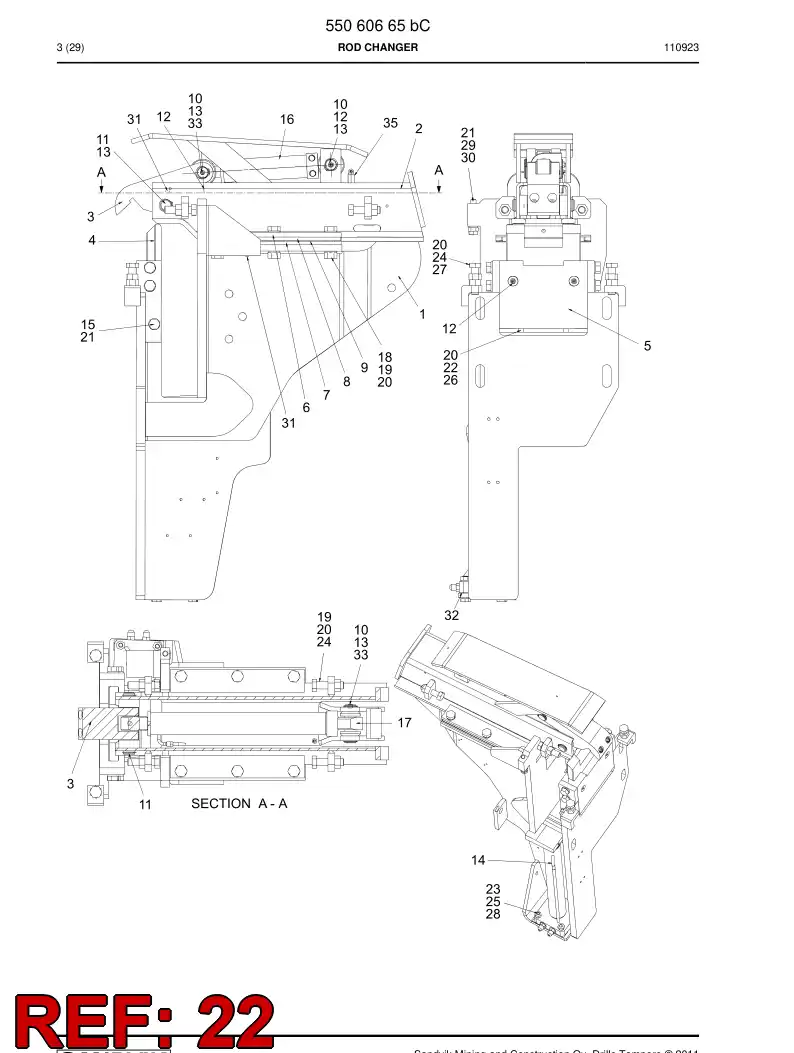 88412499a 884 124 99a Spring, Compressive - Sandvik Technical Drawing
