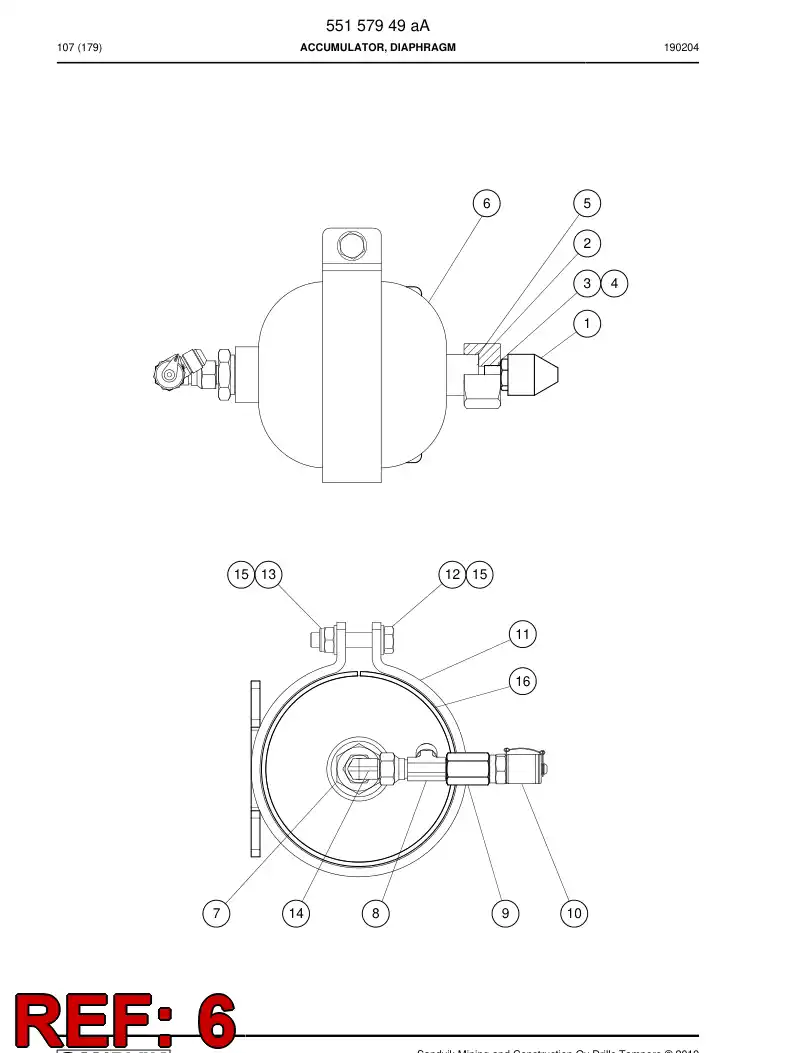 88426869c 884 268 69c Accumulator, Diaphragm - Sandvik Technical Drawing