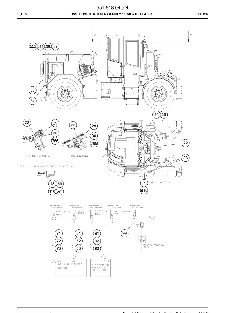 88430559a 884 305 59a KEY BOARD - Sandvik Technical Drawing