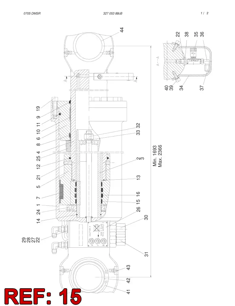 88461549 884 615 49 PISTON ROD GUIDE RING - Sandvik Technical Drawing