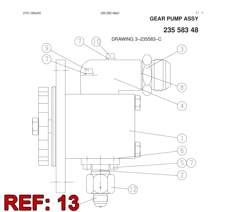 88479009 884 790 09 SEAL KIT FOR GEAR PUMP - Sandvik Technical Drawing