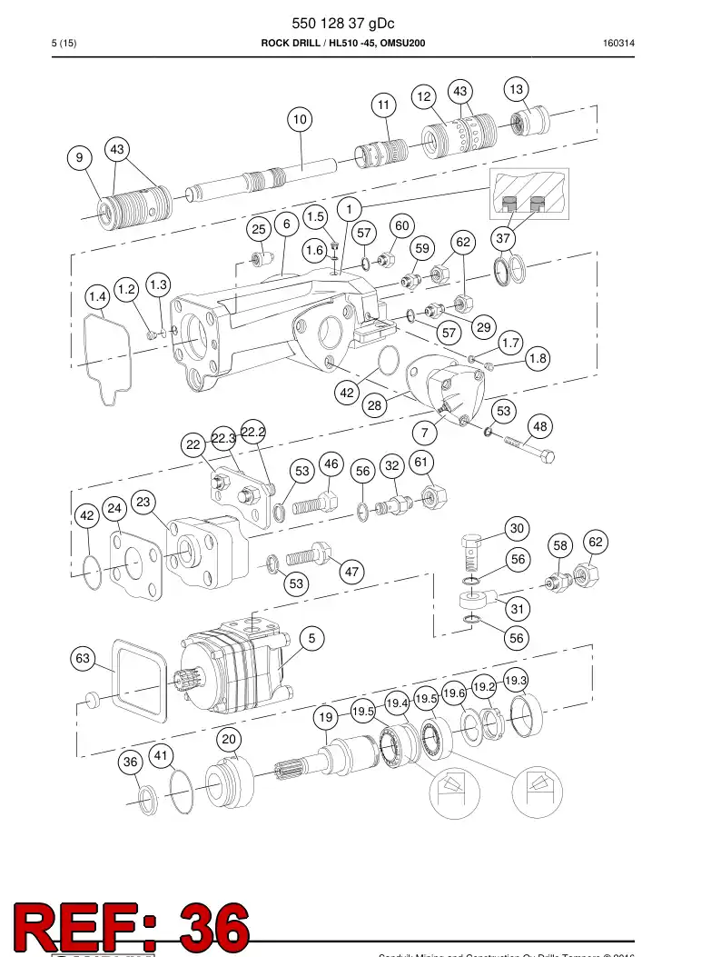 88481219c 884 812 19c Seal, Shaft - Sandvik Technical Drawing