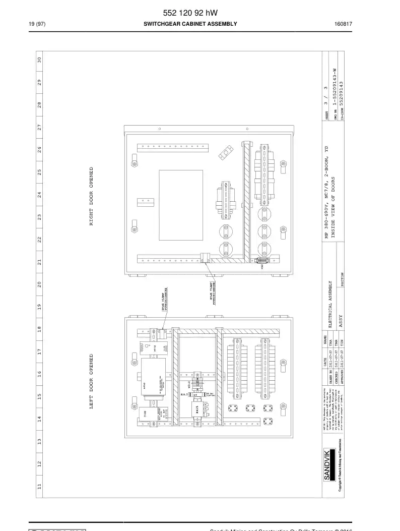 88483499c 884 834 99c Circuit Breaker, MCB - Sandvik Technical Drawing