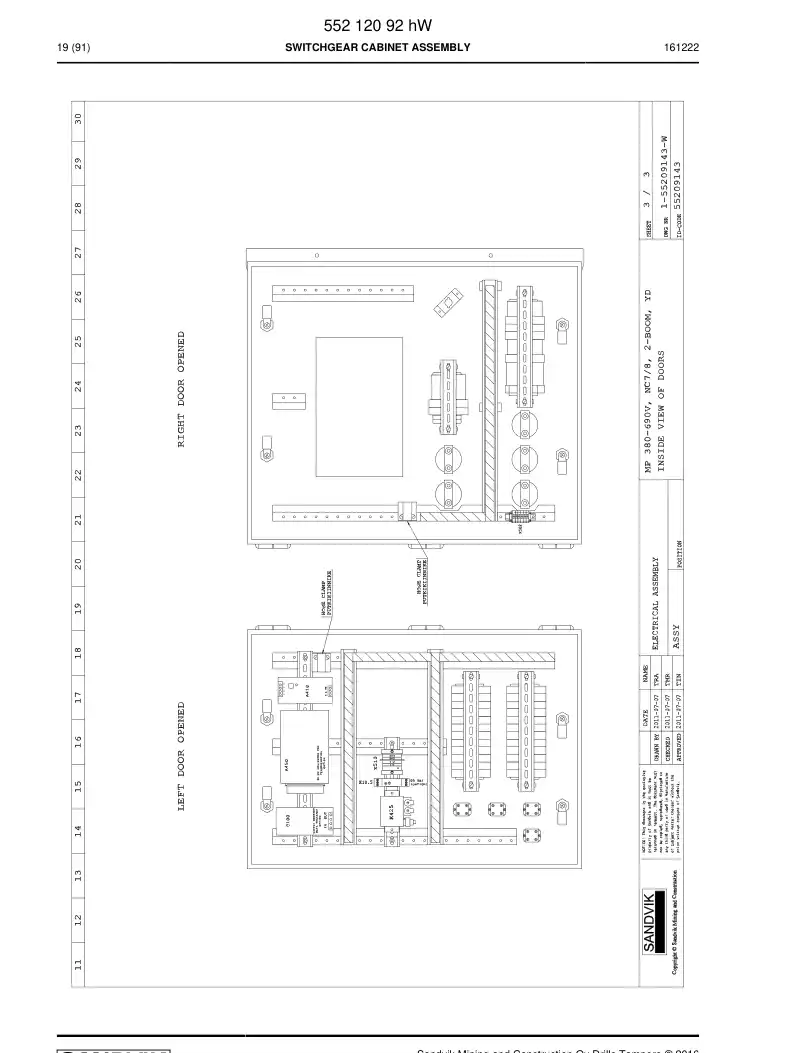 88483519b 884 835 19b Circuit Breaker, MCB - Sandvik Technical Drawing