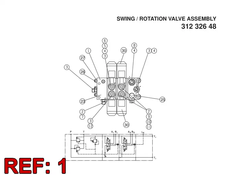 88486009 884 860 09 DIRECTIONAL CONTROL VALVE - Sandvik Technical Drawing