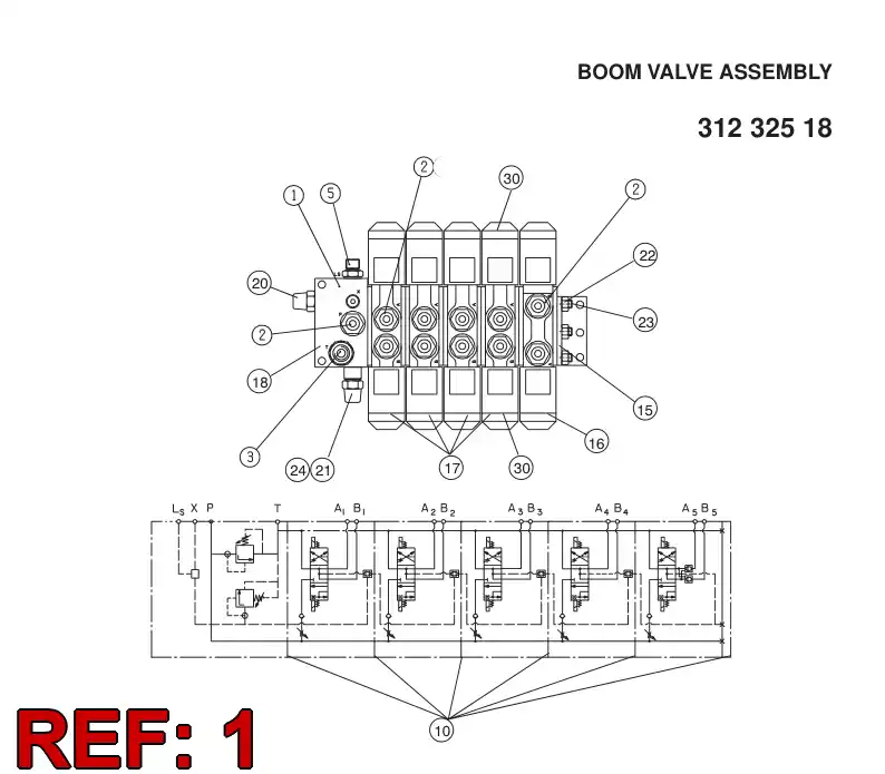 88486269 884 862 69 DIRECTIONAL CONTROL VALVE - Sandvik Technical Drawing