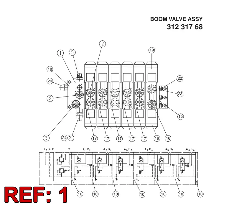 88486399 884 863 99 DIRECTIONAL CONTROL VALVE - Sandvik Technical Drawing