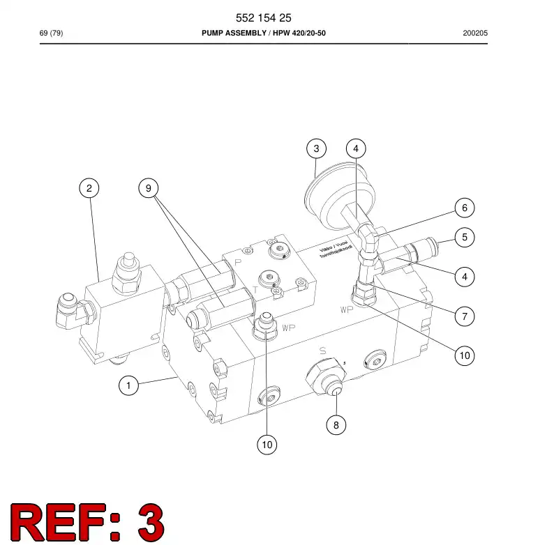 88498749 884 987 49 Gauge, Pressure - Sandvik Technical Drawing