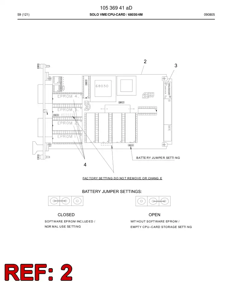 88528079a 885 280 79a VME68030CPU-CARD+RS422+BATTERY - Sandvik Technical Drawing