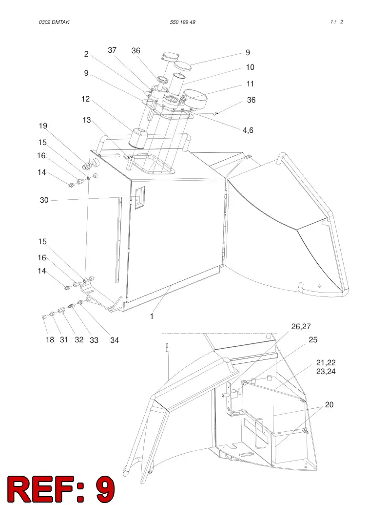 88537409 885 374 09 FILLING CAP - Sandvik Technical Drawing