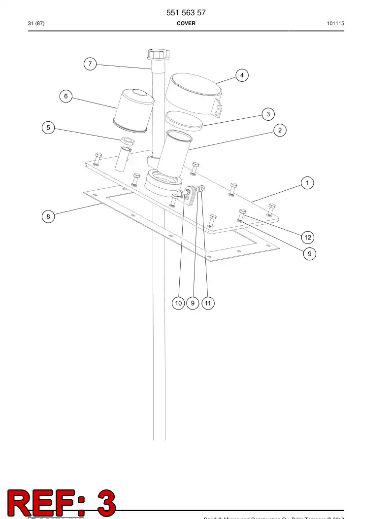 88537409a 885 374 09a Cap, Filling - Sandvik Technical Drawing