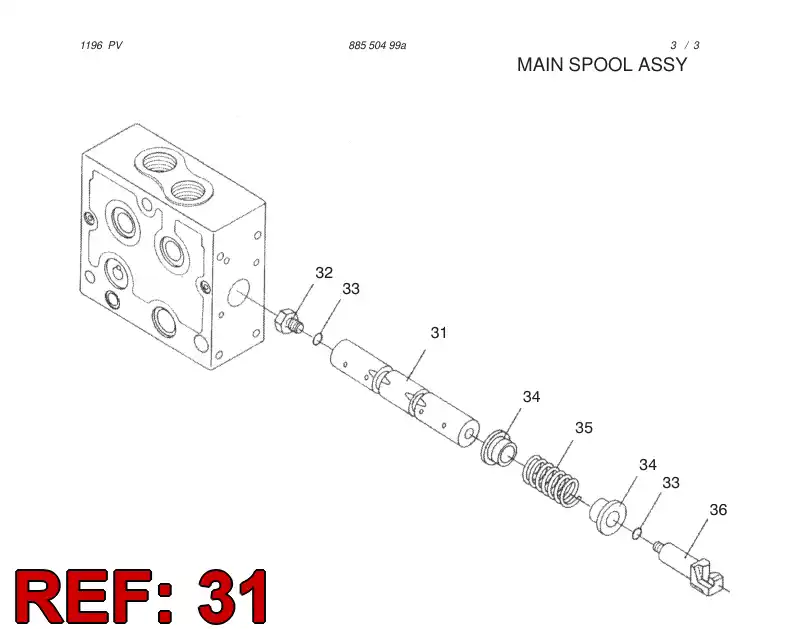 88550779 885 507 79 MAIN SPOOL - Sandvik Technical Drawing